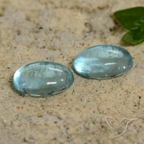 Gemas de Apatito Verde azul pálido natural de 1.44 ct, Ovalada, Transparente