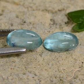 Gemas de Apatito Verde azul pálido natural de 1.44 ct, Ovalada, Transparente
