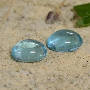 Gemas de Apatito Tono cerceta natural de 1.16 ct, Ovalada, Transparente