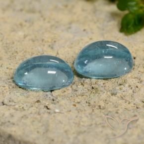 Gemas de Apatito Verde azul pálido natural de 1.08 ct, Ovalada, Transparente