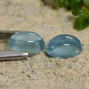 Gemas de Apatito Verde azul pálido natural de 1.08 ct, Ovalada, Transparente