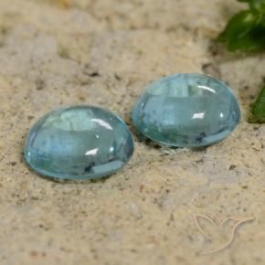 Gemas de Apatito Verde azul medio natural de 1.96 ct, Redondo, Transparente