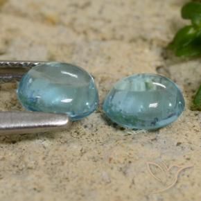 Gemas de Apatito Verde azul medio natural de 1.96 ct, Redondo, Transparente