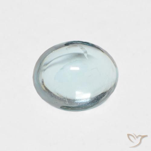 0.74ct Natural Verde-azul claro Apatito, Ovalada, Transparente