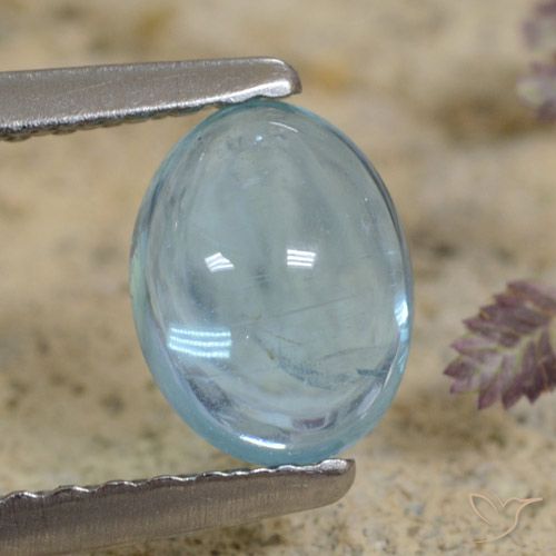 0.84ct Natural Verde-azul claro Apatito, Ovalada, Transparente