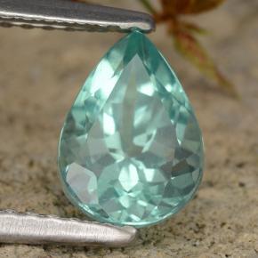 Apatito Azul verdoso natural de 1.42 ct, En forma de pera, VS