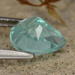 Apatito Azul verdoso natural de 1.42 ct, En forma de pera, VS