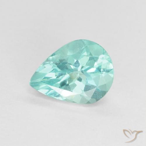 Apatito Verde azul intenso natural de 1.16 ct, En forma de pera, VS