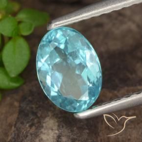 Apatito Verde azulado claro natural de 0.82 ct, Ovalada, VS