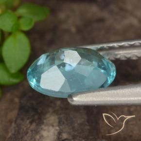 Apatito Verde azulado claro natural de 0.82 ct, Ovalada, VS