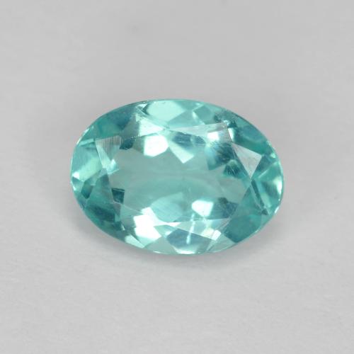 Apatito Verde azul intenso natural de 0.88 ct, Corte Óvalo, VS