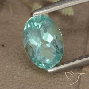 Apatito Verde azul intenso natural de 0.93 ct, Ovalada, VS
