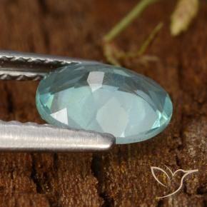 Apatito Verde azul medio natural de 0.77 ct, Ovalada, VS