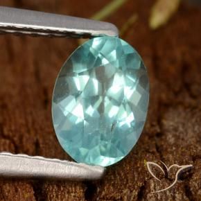 Apatito Verde azul intenso natural de 0.72 ct, Ovalada, VS