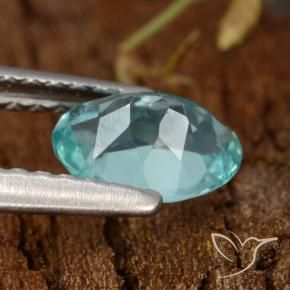Apatito Verde azul intenso natural de 0.72 ct, Ovalada, VS