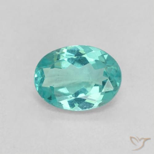 0.81ct Natural Verde azulado claro Apatito, Ovalada, VS