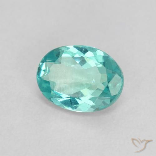 Apatito Verde azulado claro natural de 0.81 ct, Ovalada, VS
