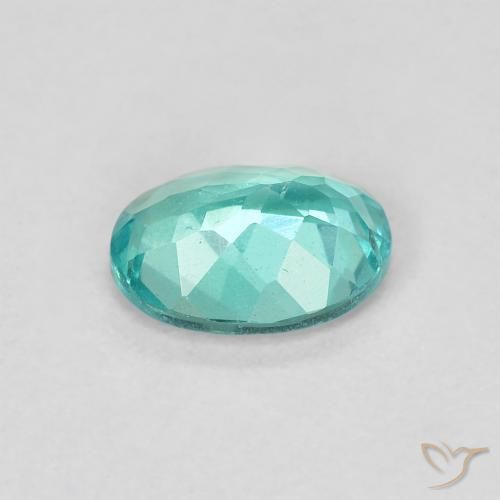 Apatito Verde azulado claro natural de 0.81 ct, Ovalada, VS