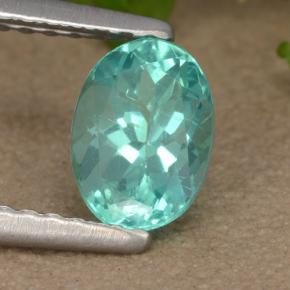 Apatito Azul verdoso natural de 0.93 ct, Corte Óvalo, VS