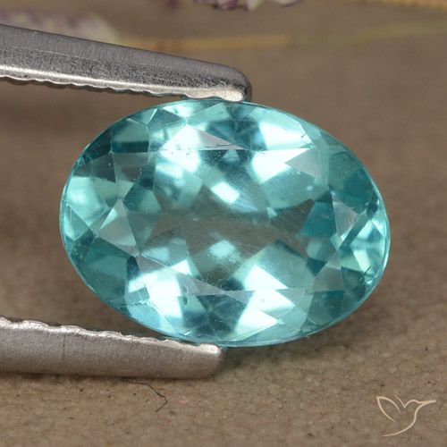 Apatito Verde azul medio natural de 1.00 ct, Corte Óvalo, VS