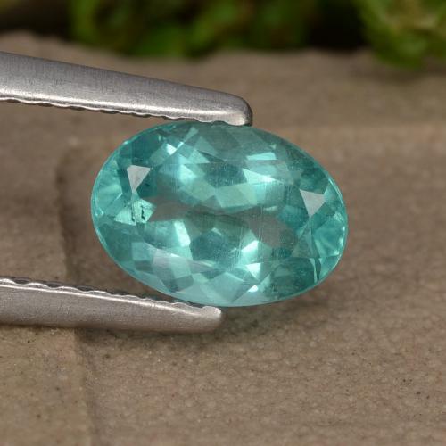 Apatita turquesa natural de 0,88 ct, corte óvalo, VS