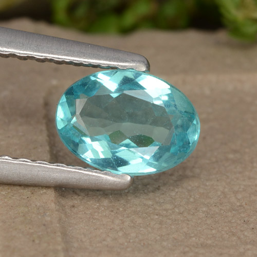 Apatita turquesa natural de 0,72 ct, corte óvalo, VS
