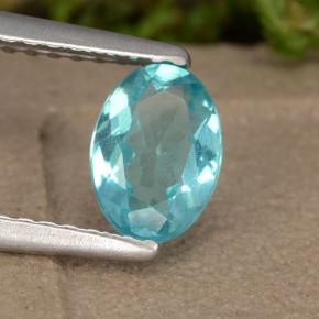 Apatita turquesa natural de 0,72 ct, corte óvalo, VS