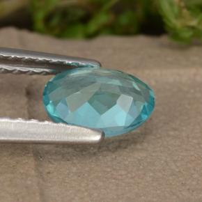 Apatita turquesa natural de 0,72 ct, corte óvalo, VS
