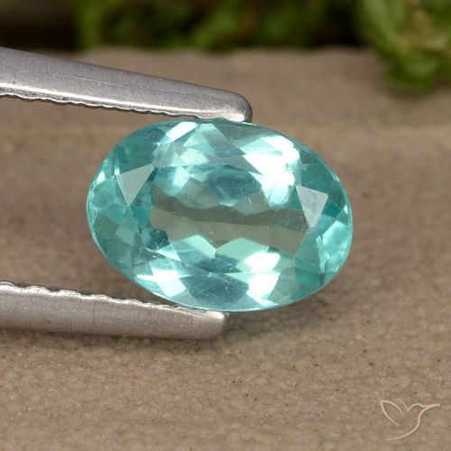 Apatita turquesa natural de 0,87 ct, corte óvalo, VS