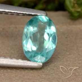 Apatita turquesa natural de 0,87 ct, corte óvalo, VS