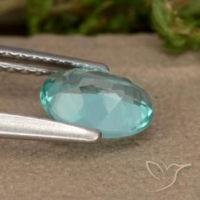 Apatita turquesa natural de 0,87 ct, corte óvalo, VS