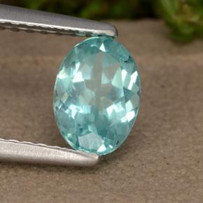Apatito Verde azul intenso natural de 0.95 ct, Corte Óvalo, VS