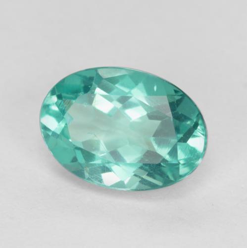 Apatita turquesa natural de 0,90 ct, corte óvalo, VS
