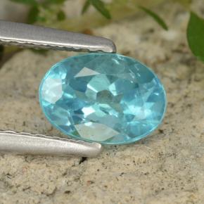 Apatita azul natural de 0,93 ct, corte óvalo, VS