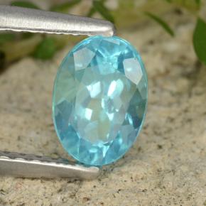 Apatita azul natural de 0,93 ct, corte óvalo, VS