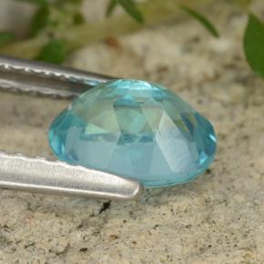 Apatita azul natural de 0,93 ct, corte óvalo, VS