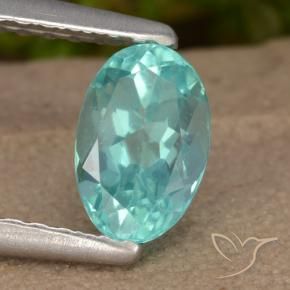 Apatito Verde azul natural de 0.74 ct, Ovalada, VS