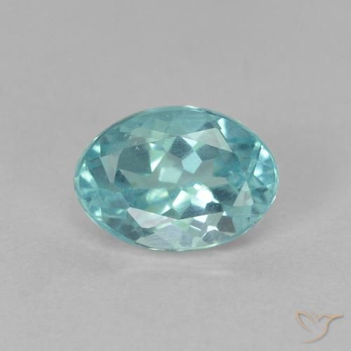 0.91ct Natural Verde azulado Apatito, Ovalada, VS
