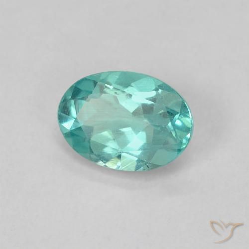 Apatito Verde azul medio natural de 0.80 ct, Corte Óvalo, VS