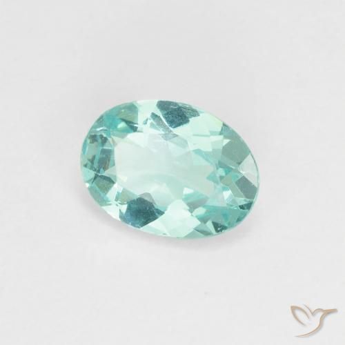 Apatito Verde azulado claro natural de 0.83 ct, Corte Óvalo, VS