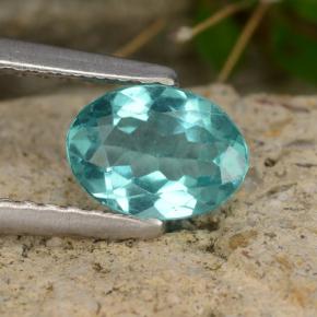 Apatita azul natural de 0,79 ct, corte óvalo, VS