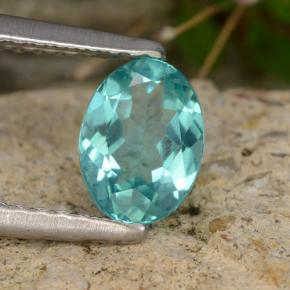 Apatita azul natural de 0,79 ct, corte óvalo, VS