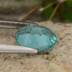 Apatita azul natural de 0,79 ct, corte óvalo, VS