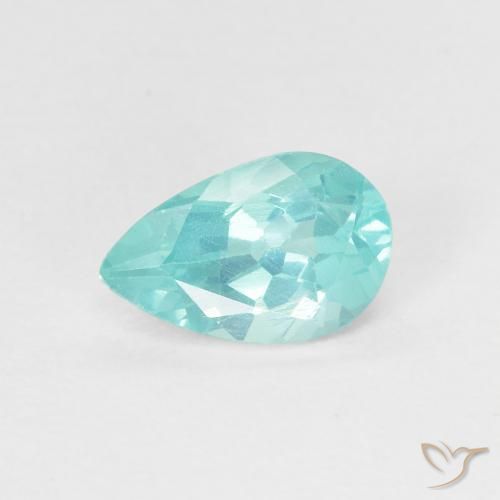 Apatito Verde azul intenso natural de 0.92 ct, En forma de pera, VS