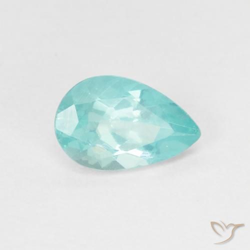 Apatito Verde azul intenso natural de 0.92 ct, En forma de pera, VS