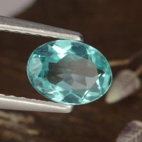 Apatita turquesa natural de 0,77 ct, corte óvalo, VS