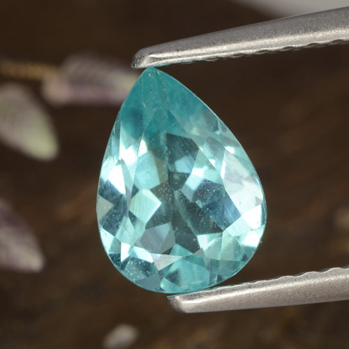 Apatita turquesa natural de 0,97 ct, en forma de pera, VS