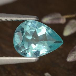 Apatita turquesa natural de 0,97 ct, en forma de pera, VS