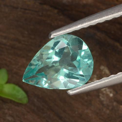 Apatito Verde azulado eléctrico natural de 1.02 ct, En forma de pera, VS