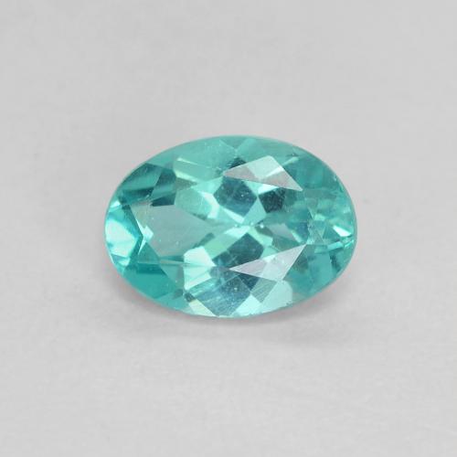 Apatito Verde azul intenso natural de 0.87 ct, Corte Óvalo, VS